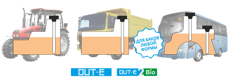 Датчик объема топлива для сложного бака